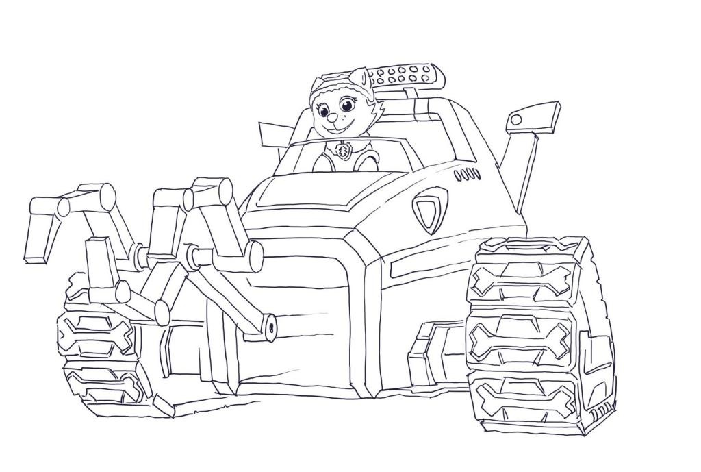 Online coloring book: Coloring page Everest in a vehicle